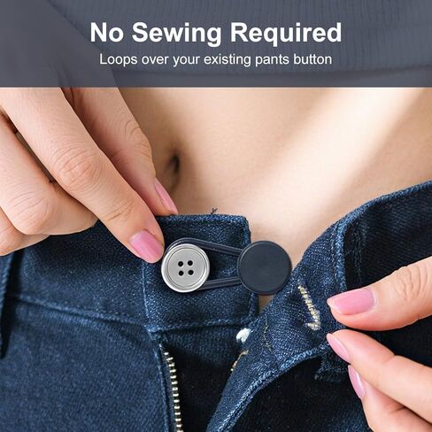 Button Extenders for Jeans, 3 Colors, Pants Waist Extension 1-1.4 Inches, Extender for Women Men, for Jeans, Pants, Skirts, and Other Bottoms with Button Closures (6) in Kuwait