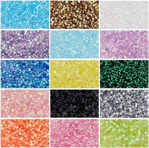 DICOSMETIC 7 Bags 140g Crispy Bingsu Beads for Slim Iridescent Soft Straw Tube Beads 3D Glitter Plastic Beads Assortment Crunchy Slime Microbeads Supplies, 1 Color/Bag in Kuwait