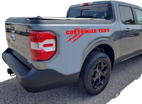 2 قطعة من ملصقات زخرفية لشاحنة من الفينيل على شكل مخلب من الفينيل للجبال والغابات لسيارة Ford Maverick (أسود) in Saudi Arabia
