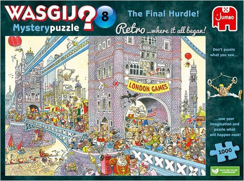 Wasgij Retro Mystery 8، The Final Hurdle - 1000 قطعة من ألغاز الصور المقطوعة للبالغين - ألغاز الصور المقطوعة للتحدي والإثارة الذهنية للبالغين، لغز ما يحدث بعد ذلك - ورق مقوى معاد تدويره بنسبة 100%، 1000 قطعة، جامبو in Saudi Arabia