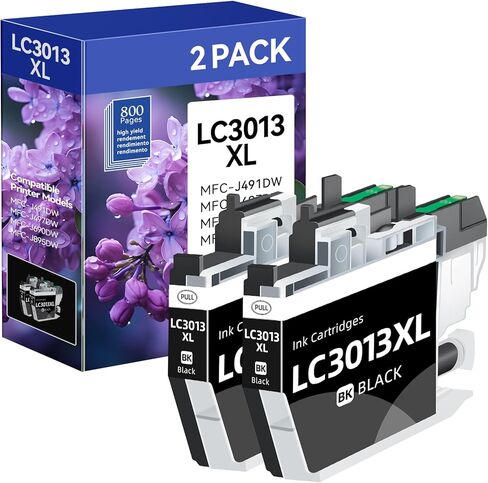 LC3013 Black Ink cartridges Replacement for Brother LC3011 LC3013 Black Compatible with MFC-J497DW MFC-J491DW MFC-J895DW MFC-J690DW Printer(2-Pack) in Saudi Arabia