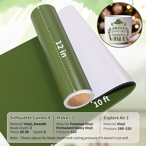 AHIJOY أبيض لامع الفينيل لاصق دائم لفة 12 "× 5ft لامع البريق لاصق الفينيل لكأس القدح ملصقات DIY الهدايا عطلة وديكور الحفلات in Kuwait