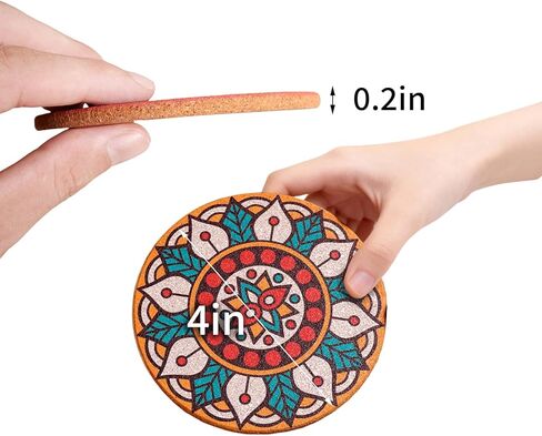 Drinks Coasters,Vintage Ethnic Floral Fabric Coasters Bar Coasters Cup Coasters for Friends,Housewarming,Party,Living Room Decor, 10pcs/Set, 5.12"/13cm (Mixed Colors) in Kuwait