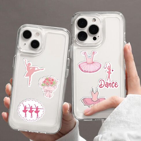 Cute Pink Ballet Stickers,50PCS Ballerina Gifts for Girls Teens Adult, Preppy Sticker for Water Bottles Laptop Scrapbook Luggage Phone, Waterproof Vinyl Decals for Ballerina Party Favors (Pink) in Saudi Arabia