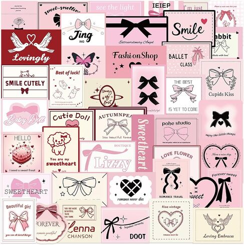 Cute Pink Ballet Stickers,50PCS Ballerina Gifts for Girls Teens Adult, Preppy Sticker for Water Bottles Laptop Scrapbook Luggage Phone, Waterproof Vinyl Decals for Ballerina Party Favors (Pink) in Saudi Arabia