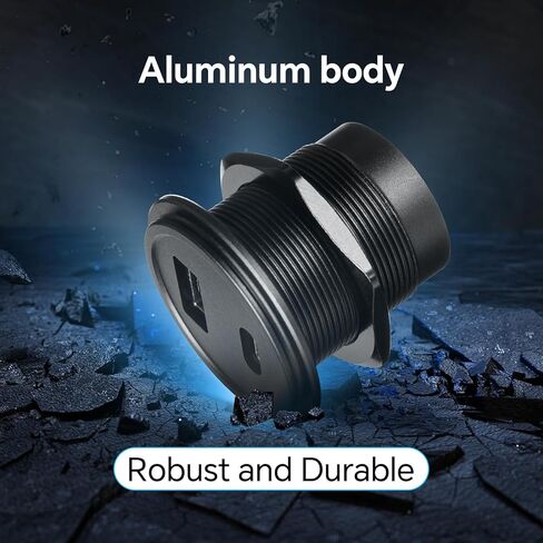 12V USB Outlet Wall Mount Aluminum PD3.0 and QC 3.0 Waterproof Dual Port DC 12~24V Socket USB C Cigarette Lighter Replacement for Boat RV Camper Trailer Truck Golf 2Pcs in Saudi Arabia