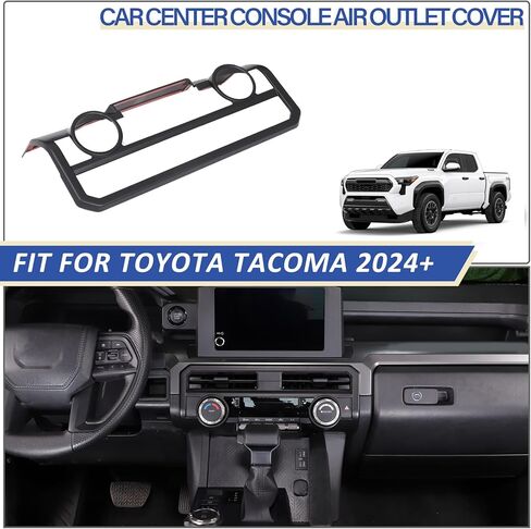 غطاء منفذ فتحة تهوية الهواء لوحدة التحكم المركزية Daeiclru متوافق مع Toyota Tacoma 2024 2025، غطاء لوحة تكييف الهواء لوحدة التحكم المركزية، ملحقات حماية لوحة إطار فتحة التهوية (أسود مطفي) in Saudi Arabia