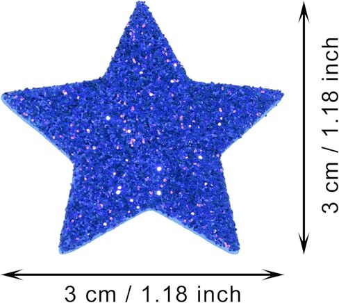 ONLYKXY Big Foam Self Adhesive Sticker Glitter Star Patch Cute Clothing Patches Reward Sponge Sticker Confetti Badge for Bag Hat Craft Card Scrapbook DIY Party Decor (120, Gold & Silver, 1.18in) in Saudi Arabia