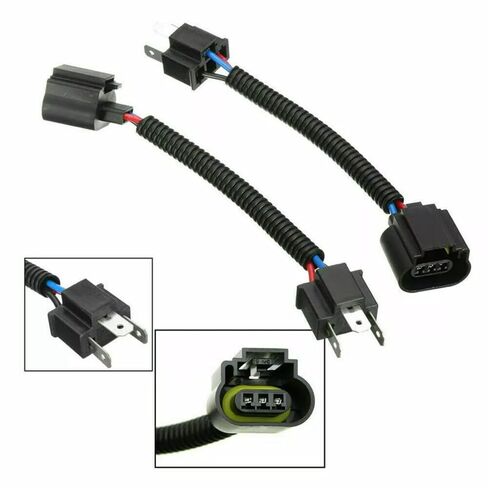 2PCS H4 HB2 9003 ذكر إلى H13 9008 أنثى محولات تسخير الأسلاك الأمامية - مقبس ضفيرة التحديثية الثقيلة للمصباح الأمامي أو ترقية ضوء الضباب - سدادات نايلون مقاومة للحرارة in Kuwait