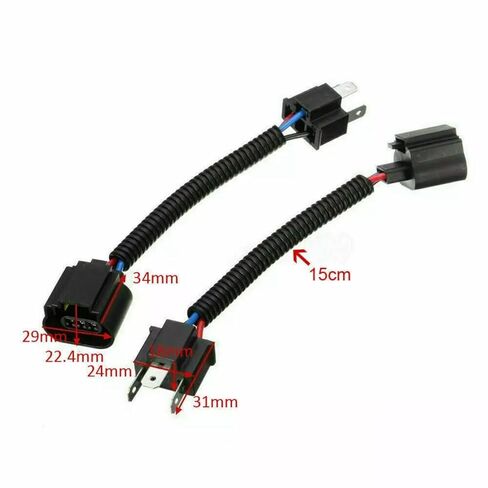 2PCS H4 HB2 9003 ذكر إلى H13 9008 أنثى محولات تسخير الأسلاك الأمامية - مقبس ضفيرة التحديثية الثقيلة للمصباح الأمامي أو ترقية ضوء الضباب - سدادات نايلون مقاومة للحرارة in Kuwait