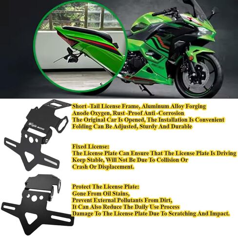 لـ Ninja 500 Ninja 500 SE Z500 Z 500 z500 2024 2025 تعديل الدراجة النارية على لوحة الترخيص قصيرة المدى يمكن ضبط مزيلات حاجز لوحة الترخيص الثابتة (Ninja 500) in Saudi Arabia