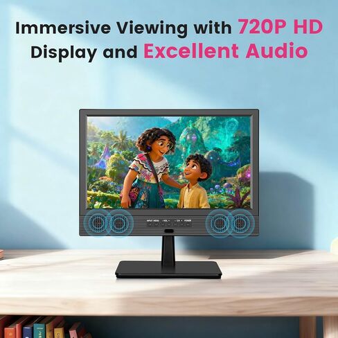 Portable TV,12inch Small Kitchen TV with Antenna-Batterys-USB/HDMI Port,12 Volt Charger Cable/AC Power-Wall Mounted TV for Caravan and Bedrooms in Kuwait