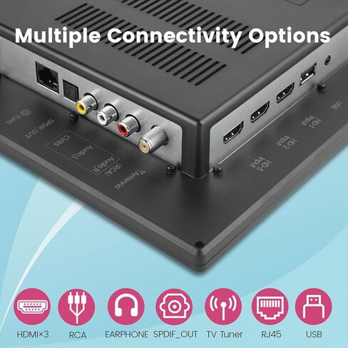 Portable TV,12inch Small Kitchen TV with Antenna-Batterys-USB/HDMI Port,12 Volt Charger Cable/AC Power-Wall Mounted TV for Caravan and Bedrooms in Kuwait