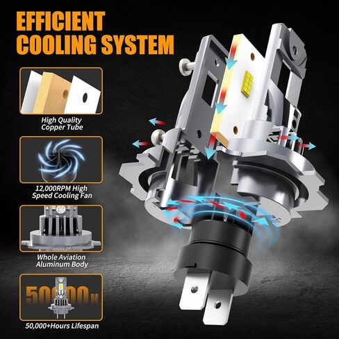 مصابيح إضاءة H7 لسيارة VW Tiguan (2018-2024)، 6500K أبيض بارد، أكثر سطوعًا بنسبة 500%، مجموعة شعاع عالي/منخفض، جاهزة للكانبوس، التوصيل والتشغيل، حزمة من 4 in Kuwait