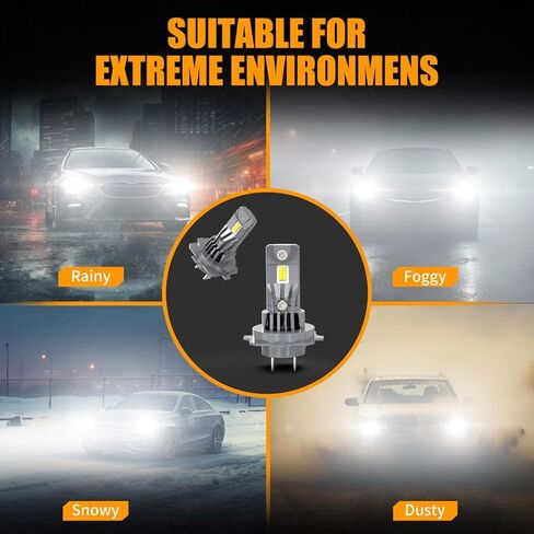 مصابيح إضاءة H7 لسيارة VW Tiguan (2018-2024)، 6500K أبيض بارد، أكثر سطوعًا بنسبة 500%، مجموعة شعاع عالي/منخفض، جاهزة للكانبوس، التوصيل والتشغيل، حزمة من 4 in Kuwait