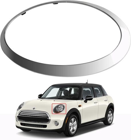 PartsFlow Headlight Trim Ring Chrome Left Driver Side For 2014 2015 2016 2017 2018 2019 Mini Cooper 51137300631 in Saudi Arabia