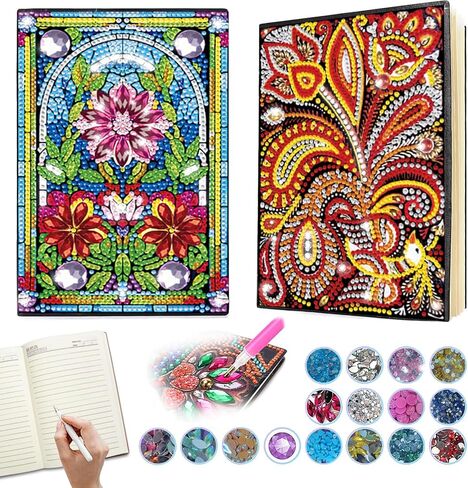 Josongslax Diamond Art Kits for Teens, 4 Pack 5D Gem Dots Art Journals Painting A5 Notebooks for Kids 8-12, DIY Crafts Kit for Adult Women,Birthday Christmas Gifts for Girls and Boys 9-13,13-18 in Saudi Arabia