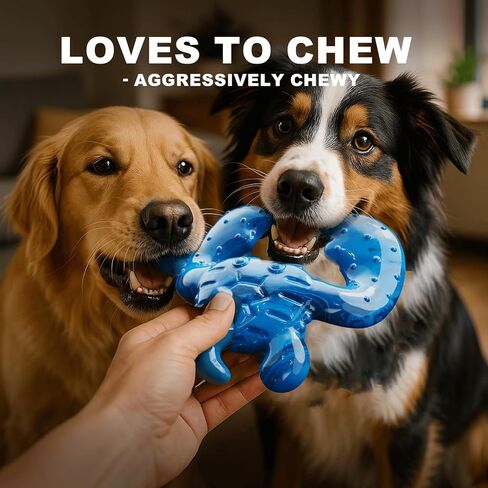 Dog Chew Toys for Aggressive chewers, Tough Dog Toys for Large Medium Breed, Dog Teething Toys to Keep Them Busy, Durable Nylon Bone for Boredom, Real Bacon, Christmas Birthday Gifts for Dogs in Saudi Arabia