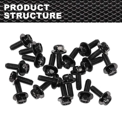 Body Bolts- M6-1.0 x 20mm Long- 10mm Hex- 17mm Washer- 20 Bolts- #171 Compatible with Honda in Saudi Arabia