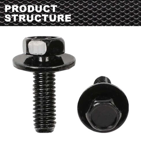 Body Bolts- M6-1.0 x 20mm Long- 10mm Hex- 17mm Washer- 20 Bolts- #171 Compatible with Honda in Saudi Arabia