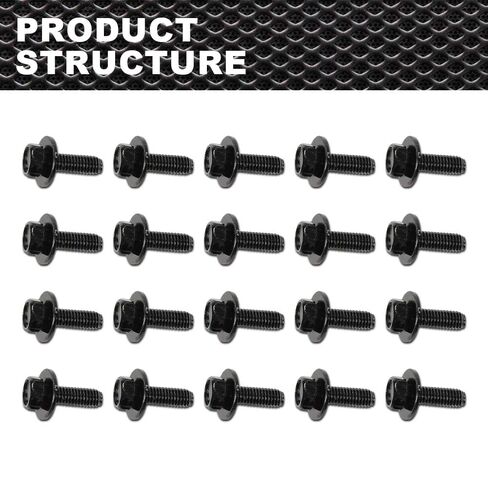 Body Bolts- M6-1.0 x 20mm Long- 10mm Hex- 17mm Washer- 20 Bolts- #171 Compatible with Honda in Saudi Arabia