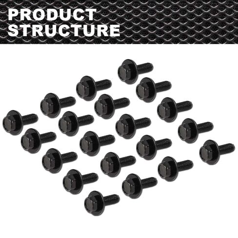 Body Bolts- M6-1.0 x 20mm Long- 10mm Hex- 17mm Washer- 20 Bolts- #171 Compatible with Honda in Saudi Arabia