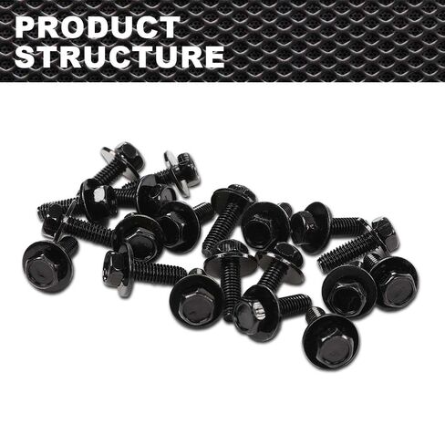 Body Bolts- M6-1.0 x 20mm Long- 10mm Hex- 17mm Washer- 20 Bolts- #171 Compatible with Honda in Saudi Arabia