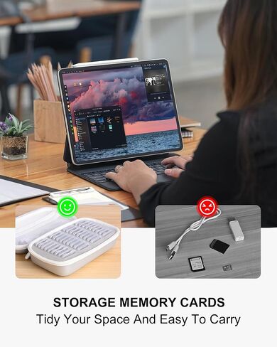 Memory Card Case with Plastic Memory Cards Case Water-Resistant and Anti-Shock 36 Slots Memory Card Holder, 27 Micro SD Card & 9 SD SDHC SDXC Card Storage Organizer for Camera Switch Cards in Kuwait
