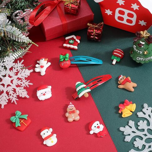 SUNNYCLUE 72Pcs 12 Styles Resin Christmas Charm Holiday Cabochons Bulk Assorted Flatback Winter Xmas Tree Socking Bell Deer Candy Cabochon for DIY Crafting Jewelry Making Embellishments Accessories in Saudi Arabia