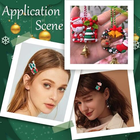 SUNNYCLUE 72Pcs 12 Styles Resin Christmas Charm Holiday Cabochons Bulk Assorted Flatback Winter Xmas Tree Socking Bell Deer Candy Cabochon for DIY Crafting Jewelry Making Embellishments Accessories in Saudi Arabia