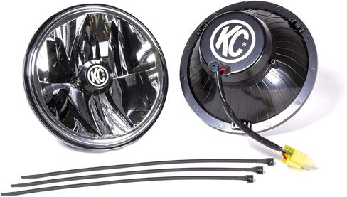 مصباح أمامي KC HiLiTES 42361 Gravity LED 7 بوصة DOT، Jeep TJ 97-06/H4 Universal - نظام حزمة زوجية in Saudi Arabia