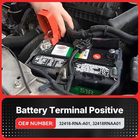 32418-RNA-A01 Battery Terminal Positive Fits for Honda Civic 2012-2015, Acura MDX 2012-2015 Replaces# 32418RNAA01 926-607 926607(1PCS, Silver) in Saudi Arabia