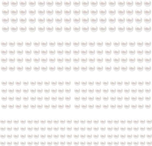 3090 قطعة من ملصقات اللؤلؤ، 4 مقاسات ذاتية اللصق بيضاء مسطحة من الخلف مزينة باللؤلؤ الصناعي للوجه والمكياج والشعر والأظافر والهاتف والديكور الحرفي، 3/4/5/6 مم in Saudi Arabia