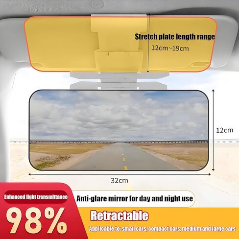Car Sun Visor Extender for Tesla Model 3 Model X Model Y Model S, Anti-Glare Visor Adjustable Car Sun Visor, Polarized Car Visor Extender Sun Blocker, Automotive Interior,32 * 12CM in Saudi Arabia