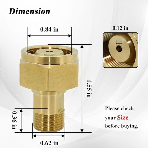 CGA-520 B Tank Acetylene to CGA-200 MC Acetylene Regulator, Acetylene Adapter, Brass in Kuwait