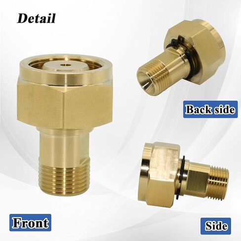CGA-520 B Tank Acetylene to CGA-200 MC Acetylene Regulator, Acetylene Adapter, Brass in Kuwait