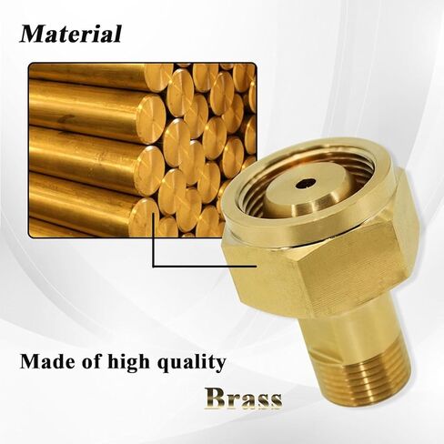 CGA-520 B Tank Acetylene to CGA-200 MC Acetylene Regulator, Acetylene Adapter, Brass in Kuwait