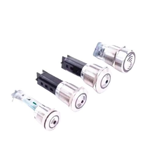 Metal Buzzer 16/19/22mm Intermittent Flash LED Light Intermittent Active Sound and Light Alarm 12V24V(16mmwaterproofgreenlight24v) in Saudi Arabia