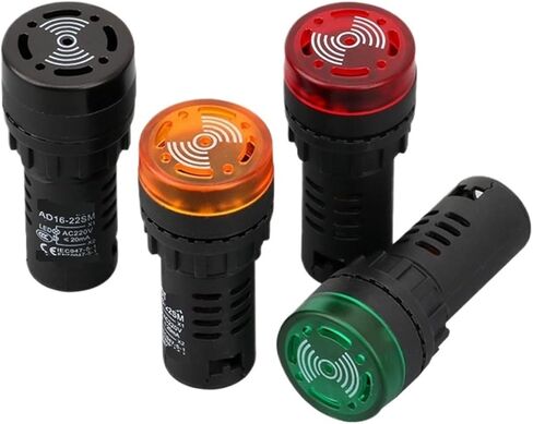 AD16-22SM فلاش طنان 220 فولت/12 فولت/24 فولت/380 فولت تيار متردد/تيار مستمر 22 مم إنذار صوت وضوء متقطع (AC110V-أخضر) in Saudi Arabia