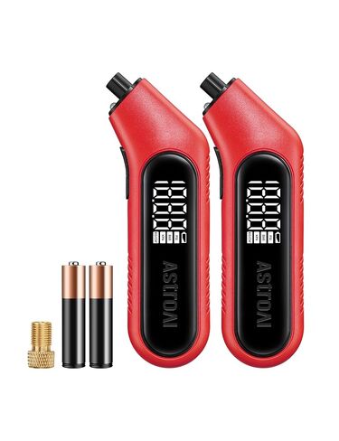 AstroAI Digital Tire Pressure Gauge 300PSI Large Screen with Backlight and Flashlight, ANSI 2A High Accuracy, Compatible with Schrader Valves, 4 Units, Presta Valve Adapter Included, AAA Batteries in Kuwait