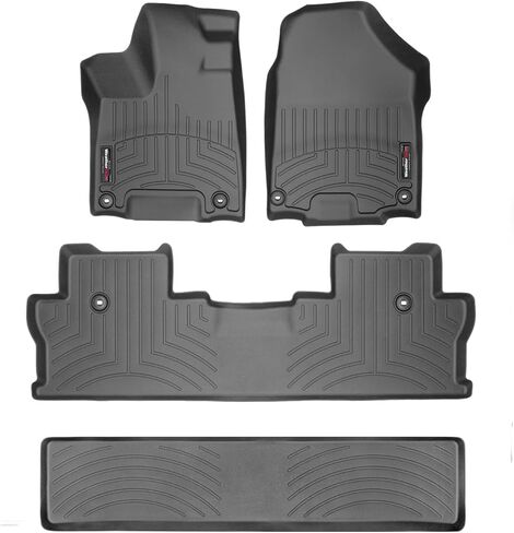Weathertech Custom Fit FloorLiners for Honda Ridgeline - Complete Set (1st, 2nd & Row Cargo) (44971-1-2-3), Black in Saudi Arabia