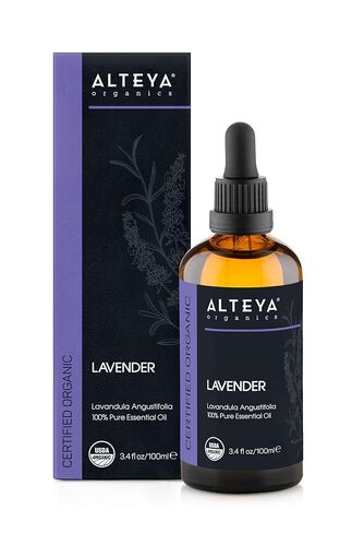 Alteya Organics Lavender Oil USDA Certified Organic Essential Oil, 3.4 Fl Oz/100 mL Steam-Distilled Lavandula Angustifolia Aromatherapy Oil in Saudi Arabia
