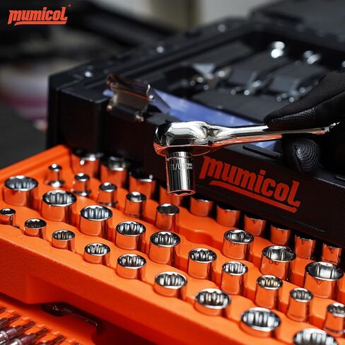 320-Piece Mechanic Tool Set, 1/4" 3/8" 1/2" Drive SAE & Metric Socket Set with 72-Tooth Ratchet, CR-V Steel – Complete Tool Kit for Car Maintenance, Home DIY, and Mechanics in Kuwait