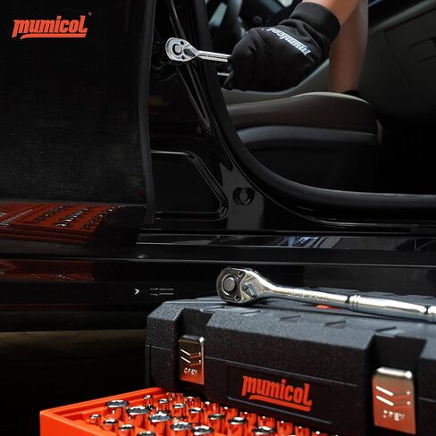 320-Piece Mechanic Tool Set, 1/4" 3/8" 1/2" Drive SAE & Metric Socket Set with 72-Tooth Ratchet, CR-V Steel – Complete Tool Kit for Car Maintenance, Home DIY, and Mechanics in Kuwait