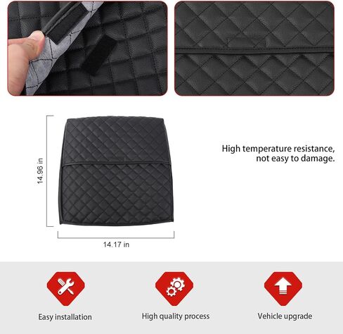 Jimen for Ram Armrest Cover, Leather Center Console Cover Fit for Dodge Ram 2018-2024 (Black) in Saudi Arabia