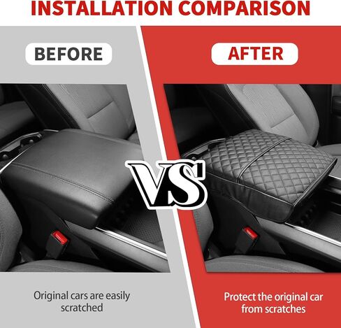 Jimen for Ram Armrest Cover, Leather Center Console Cover Fit for Dodge Ram 2018-2024 (Black) in Saudi Arabia