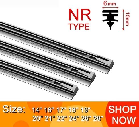 OEM Quality 2pcs Car windscreen Wiper Blade Insert Natural Rubber Strip NR 6mm (Refill) 14"16"17"18"19"20"21"22"24"26"28" Perfect fit for windshields (Size : 18 inch 450mm) in Kuwait