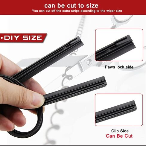 OEM Quality 2pcs Car windscreen Wiper Blade Insert Natural Rubber Strip NR 6mm (Refill) 14"16"17"18"19"20"21"22"24"26"28" Perfect fit for windshields (Size : 18 inch 450mm) in Kuwait