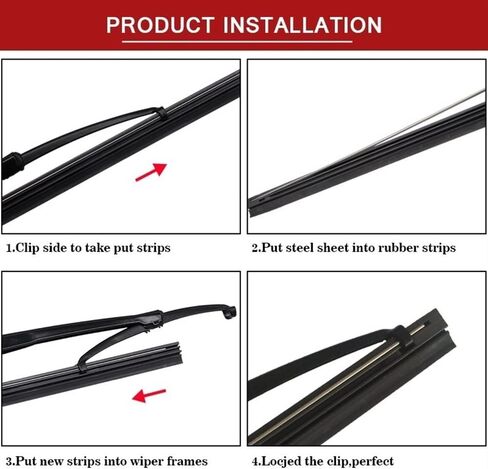 OEM Quality 2pcs Car windscreen Wiper Blade Insert Natural Rubber Strip NR 6mm (Refill) 14"16"17"18"19"20"21"22"24"26"28" Perfect fit for windshields (Size : 18 inch 450mm) in Kuwait