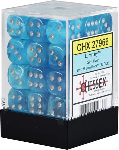 Chessex 27966 Dice, Sky W/Silver, 12 mm in Saudi Arabia